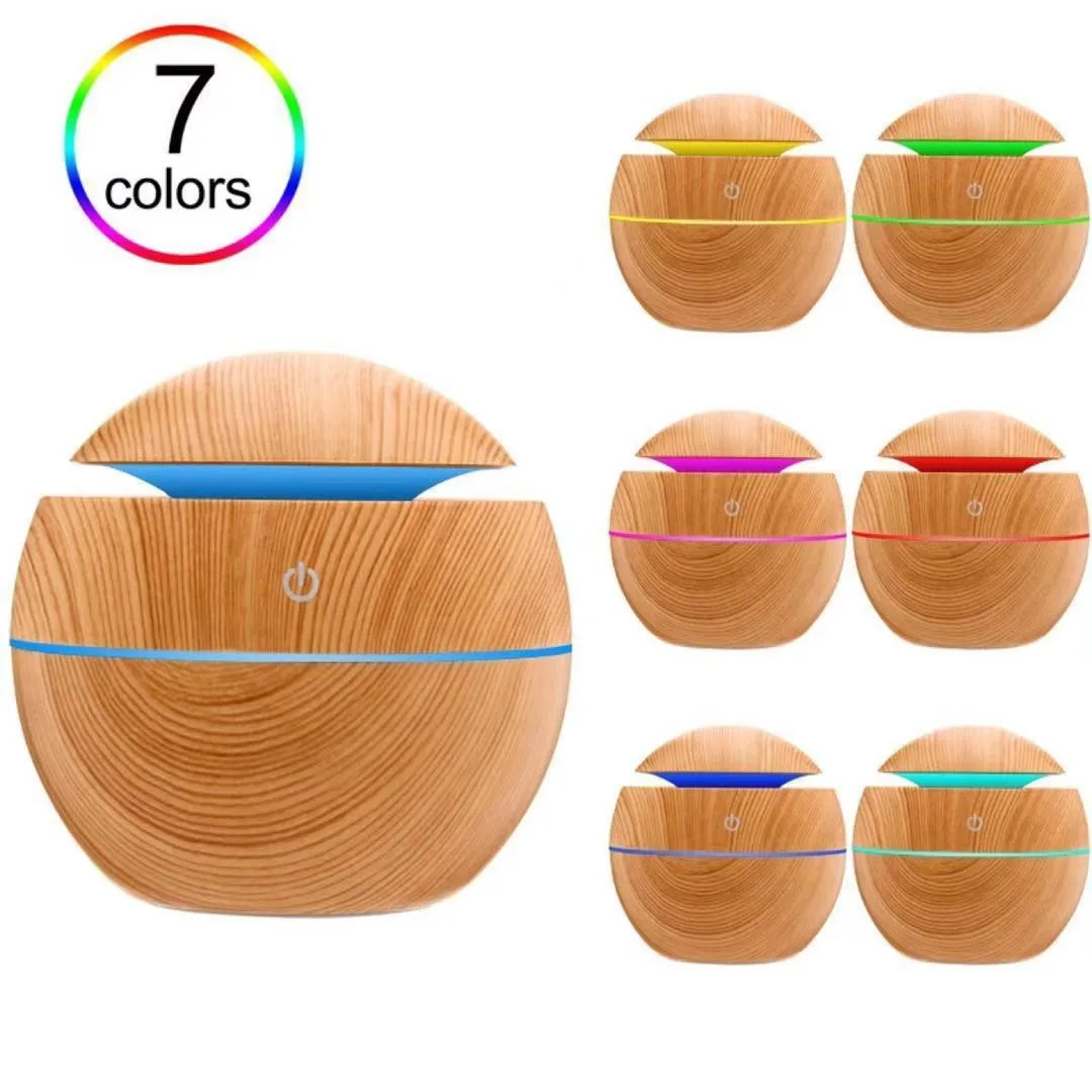 Humidifier Electric Air Aroma Diffuser Wood Ultrasonic 130ML Air Humidifier Essential Oil Aromatherapy Cool Mist Maker For Home 3