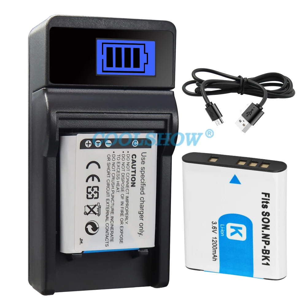Camera Battery NP-BK1 NP BK1 Battery for SONY Cyber-shot S750 S780 S950 S980 W180 W190 W370 MHS-PM1 CM5 NPBK1 1200mAh Camera Batteries rechargeable battery