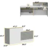 Reception Desk with Shelves Front Counter Table Checkout Table Retail Counter for Reception Room Lobby Shop White and Grey 2