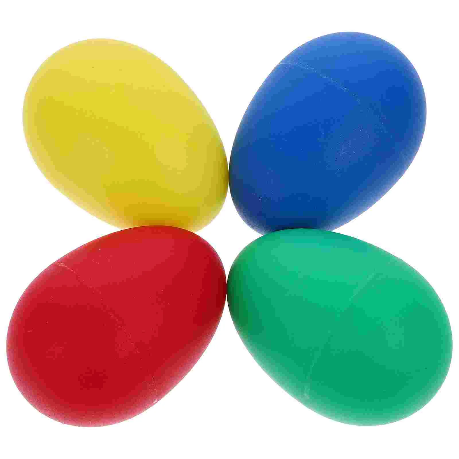 Plastic Percussion Egg Maracas Set Musical Instruments Kids Toys Durable Material Green Blue Yellow Red Color Sand 4Pcs