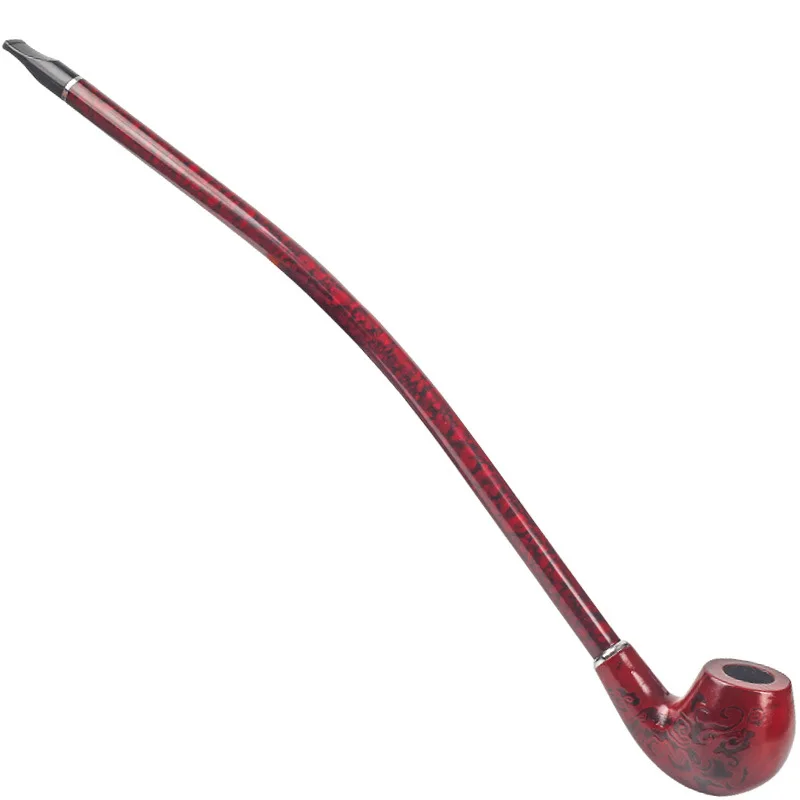 

Long-handled Pipe Red Solid Wood 41cm Long Filter Pipe