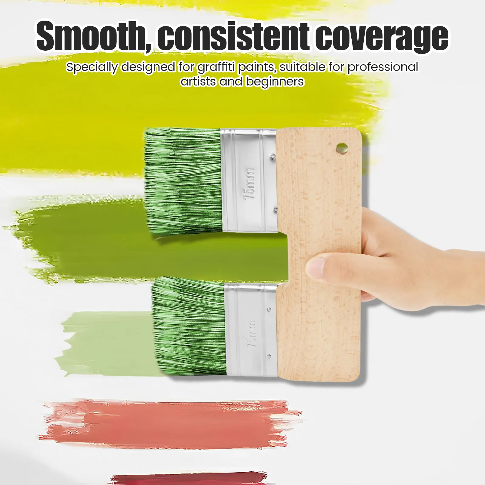 Double Paint Brush U Shaped Double Color Brush Reusable Head Painting Color 7.68 Inch Wall Paint