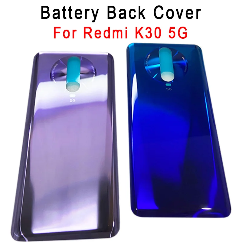 

For Redmi K30 5G Back Battery Cover 3D Glass Rear Door Housing Shell Case Replacement For Redmik30 k30 5G + Adhesive Sticker