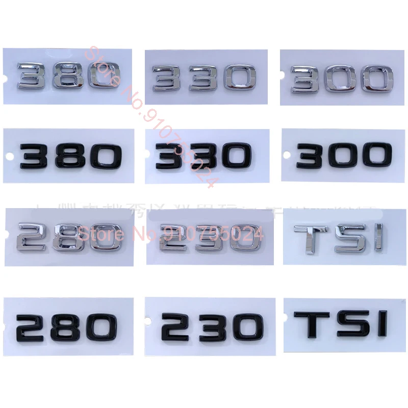 

Letters Numbers TSI 230 280 330 380 FABIA OCTAVIA SUPERB Emblem Badge for Skoda Car Boot Trunk Logo Car Accessory Sticker