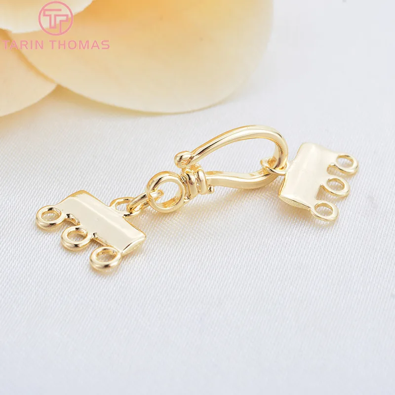 

(3300)6PCS Length 32MM 24K Gold Color Brass Necklaces Bracelets Connect Clasps High Quality Diy Jewelry Findings Accessories