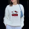 Sanrio Hello Kitty Print Knitted Pullovers For Female Round Neck Kawaii Anime Harajuku Knitwear Clothes 2000s Top Women Pullover 3