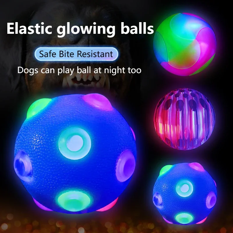 LED Glowing Dog Ball – Flashing Elastic Light Toy for Cats & Small Dogs 6