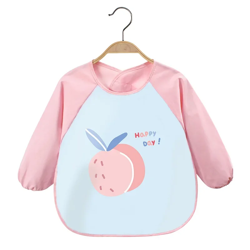Long Sleeve Apron for Babies Waterproof Paint Drawing Anti Dirty Feeding Coat Child Eating Coverall Protective Clothing