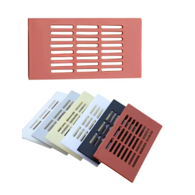 20ชิ้นพลาสติกพีวีซีสี่เหลี่ยมผืนผ้า80*150มม. ตะแกรงช่องแอร์ฝาครอบตู้ตู้เก็บของสีน้ำตาลสีขาวสีดำสีเบจ 1