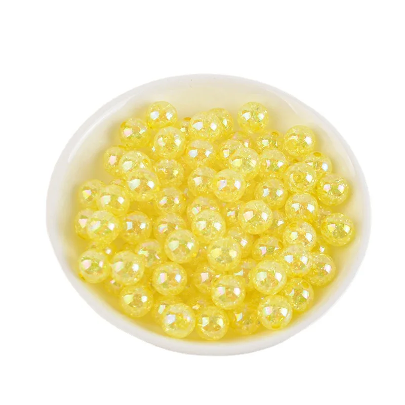 500G 8/10mm 투명 균열 AB 컬러 아크릴 수제 DIY 꽃 비즈 크리스탈 천공 컬러 버스트 비즈