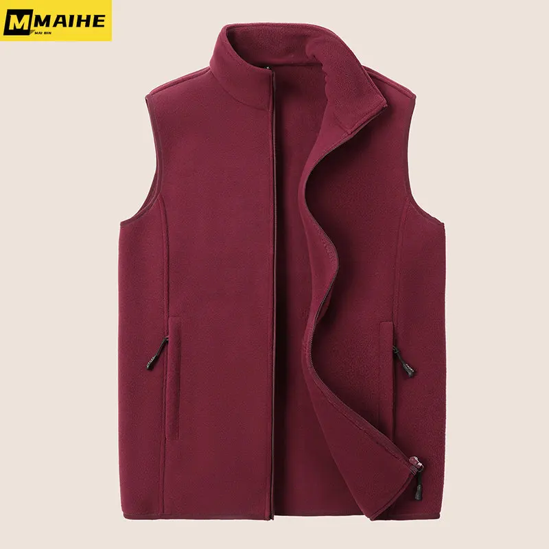 M-8XL Plus size Men's Winter Jacket Premium Double-sided fleece windproof warm sleeveless vest coat Stylish women's jacket vest