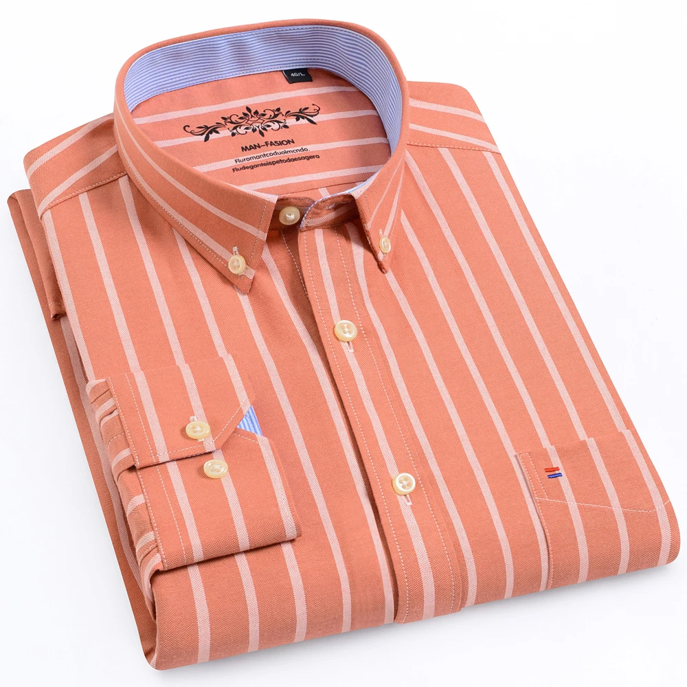 Camicia Oxford Uomo Maniche Lunghe SILBON – Slim Fit, 100% Cotone BCI Sostenibile, Colletto Button Down, Ricamo Rackette - 2