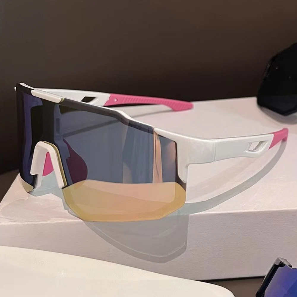 Vibrant Wraparound Sports Sunglasses - UV400 Protection, Unisex Comfort Fit for Outdoor Activities