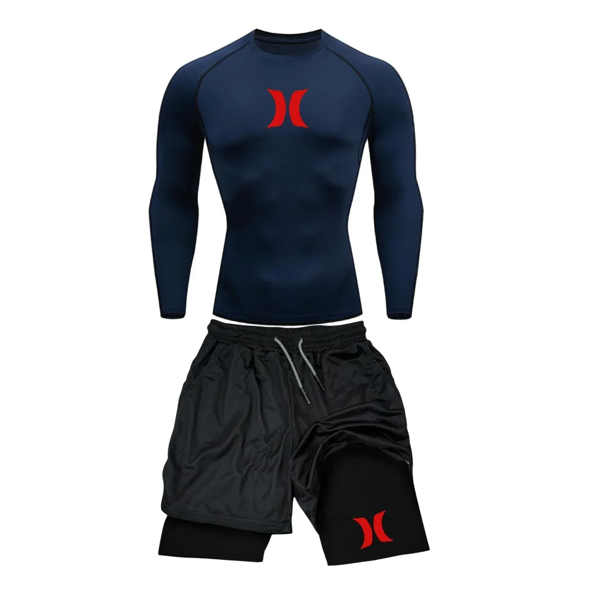 Men's Compression Running Suits Gym Tights Training Sportswear Workout Jogging Sports Set Men MMA Rashguard Tracksuit Clothes sports suit