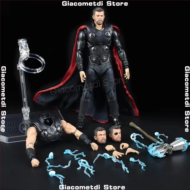 Marvel Avengers Super Hero Thor Movable Joint Weapon Set Figurine Toys PVC  Battle Form 3 Heads Action Figure Desktop Model Gift - AliExpress