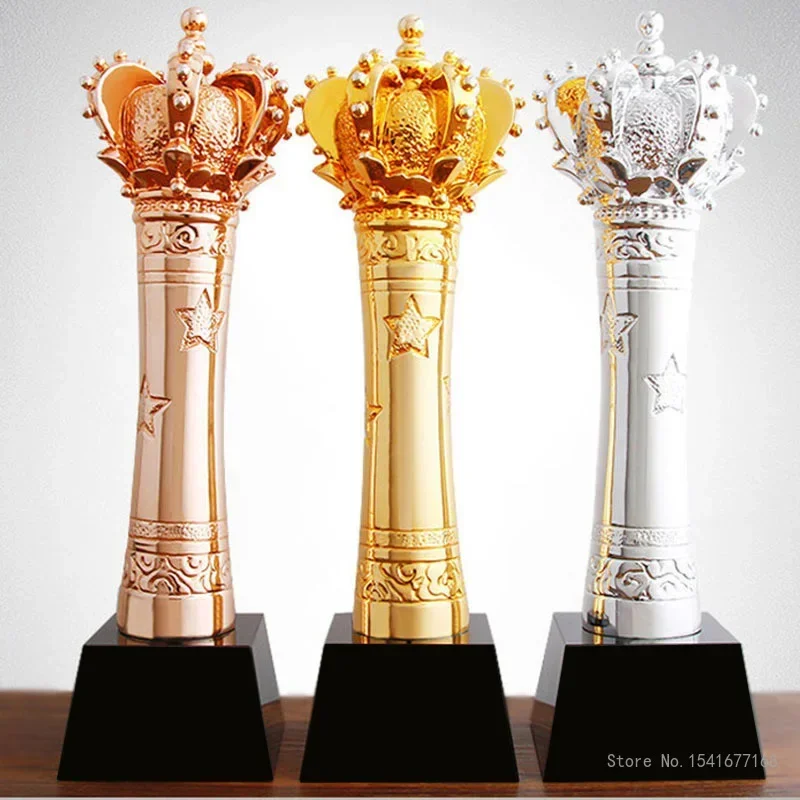 Customized Crown Resin Trophy, Golden Cups Trophy, Award Champions, Sports Winner, Educational Props, Reward Competition Toy 1Pc