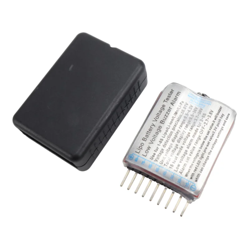 Lot de 20 testeurs de tension batterie Lipo 1-8S alignés, prêts à être utilisés pour vérifier les cellules.