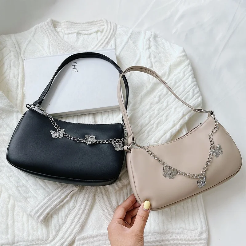 Fashion Women Butterfly Chain Shoulder Underarm Handbags Casual Ladies