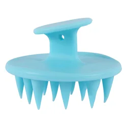 Silicone Hair & Scalp Exfoliating Massage Brush with Long Stiff Bristles (Green)