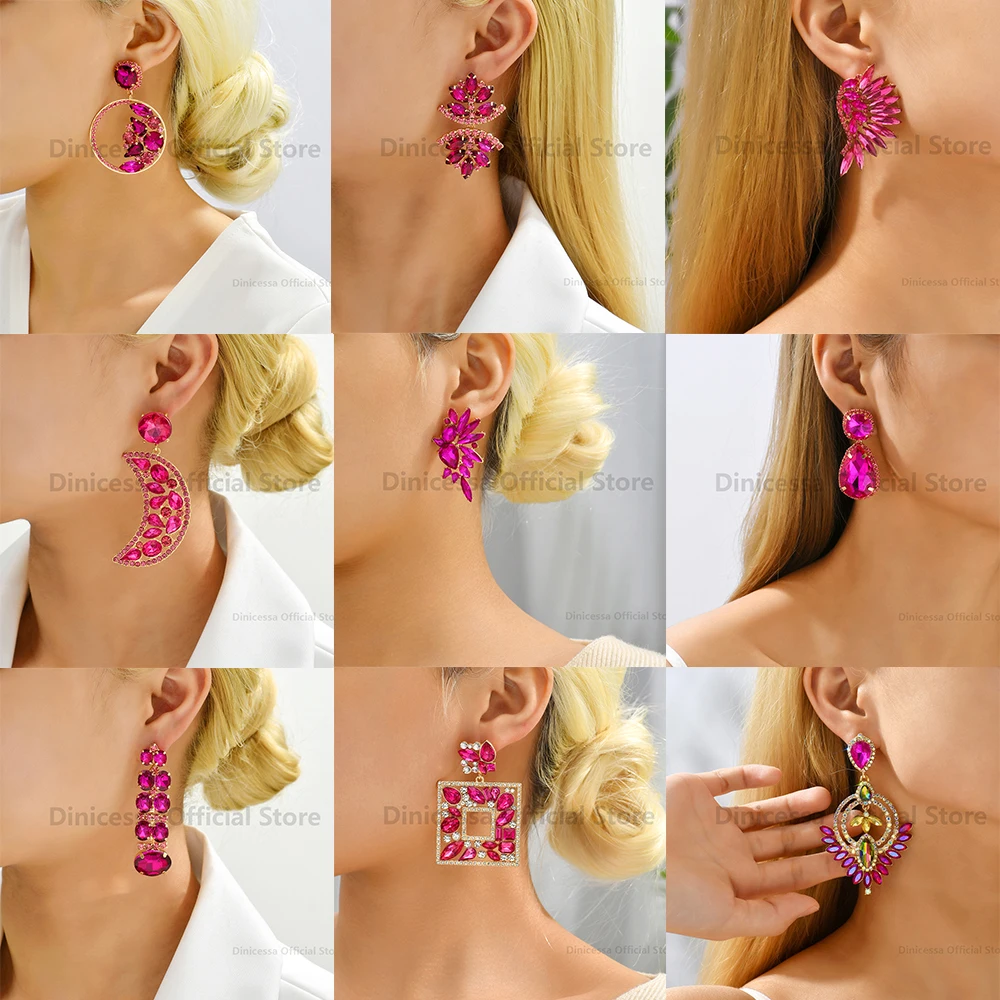 FUCHSIA EARRINGS, Pink Earrings, Dark Pink Earrings, Pink Dangle Earring,  Pink Wedding, Hot Pink Bridal, Magenta Teardrop Earrings - Etsy