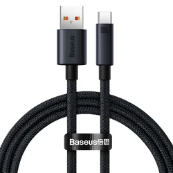 High-Speed Fast Charging USB Type C Cable - 6A, 66W/100W for 1m (Black)