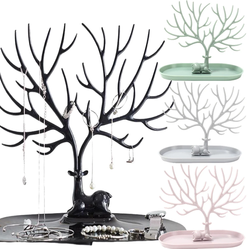 

Antlers Makeup Rack Jewelry Display Stand Earrings Necklace Hanging Racks Pendant Bracelet Ring Organizer Holder Make Up Tray