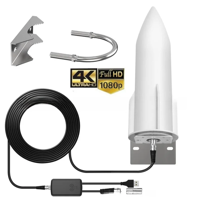 실내외 디지털 TV 로켓 배럴 안테나 HDTV DVB-T2 ATSC 가정용 지상파 수신기 무료 공중파 채널