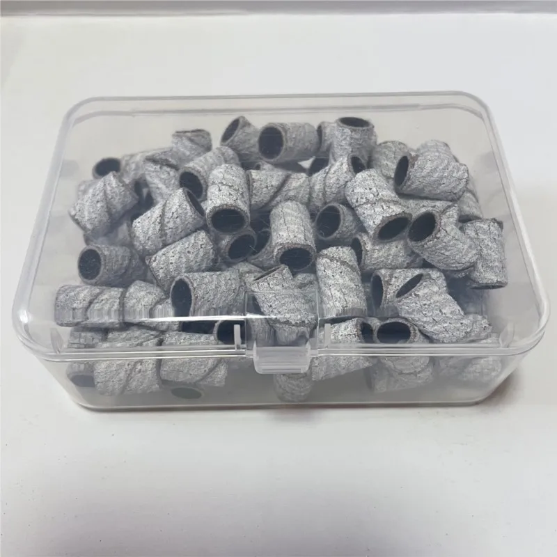 Nail Art Tools Nail Drill Bits Nail Sanding Bands 100Pcs 80/120/180 Grit Zebra Sanding Bands Foot Care Polishing Manicure Gel Polish Remover Replacement Tool Cutter Nail Dril Bit