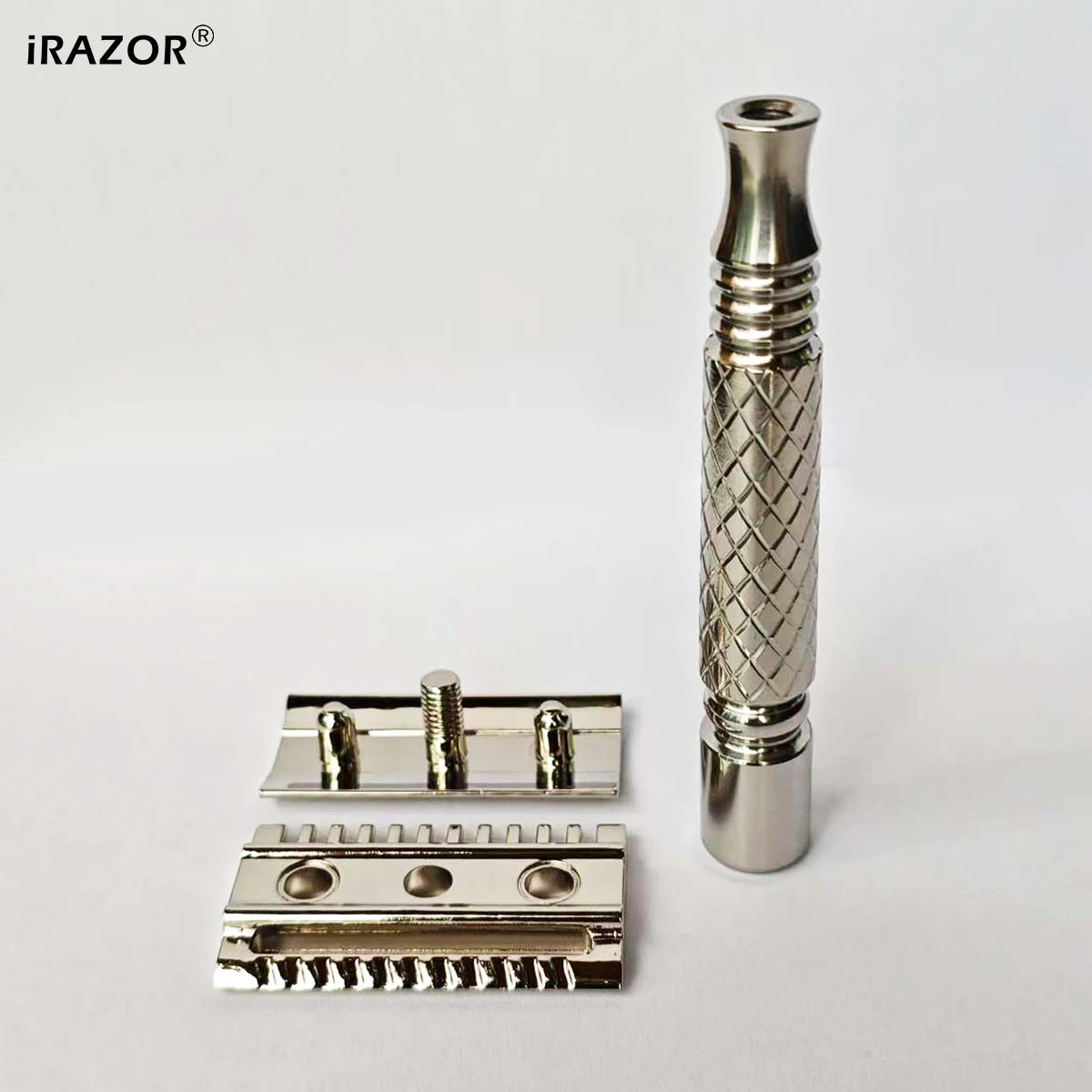 iRAZOR 316 스테인레스 스틸 더블 에지 안전 면도기 CNC 조각 수동 클래식 면도기 남성과 여성을 위한 마일드 스크래쳐 선물