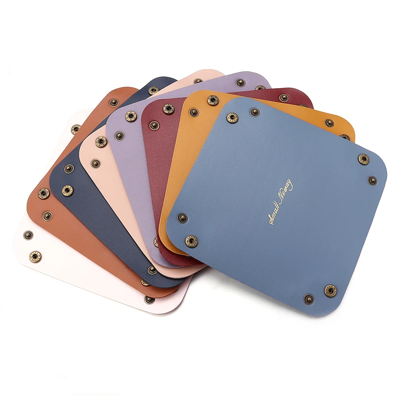 Storage Box 1 Pcs Nordic PU Leather Desktop Jewelry Cosmetic Key Stuff Basket Folding Table Organizer