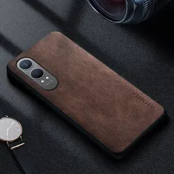 Premium Luxury Leather Business Style Phone Case - Retro Solid Color Cover for Nord CE5 (Coffee)