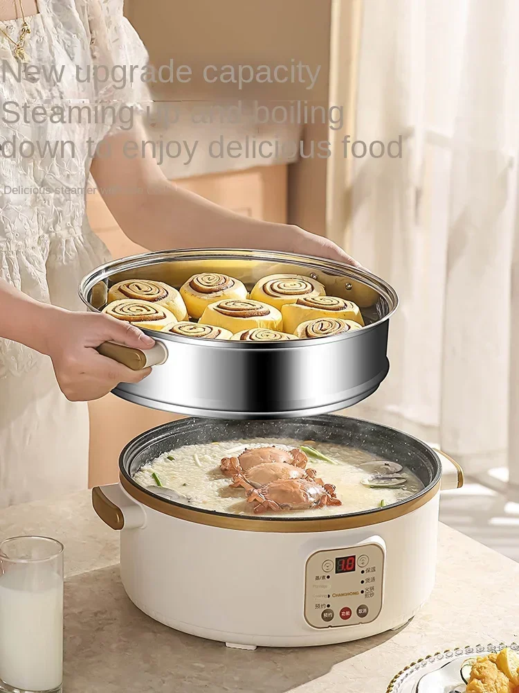 Changhong steaming and stewing integrated pot, stainless steel electric steamer, small   multifunctional household 4