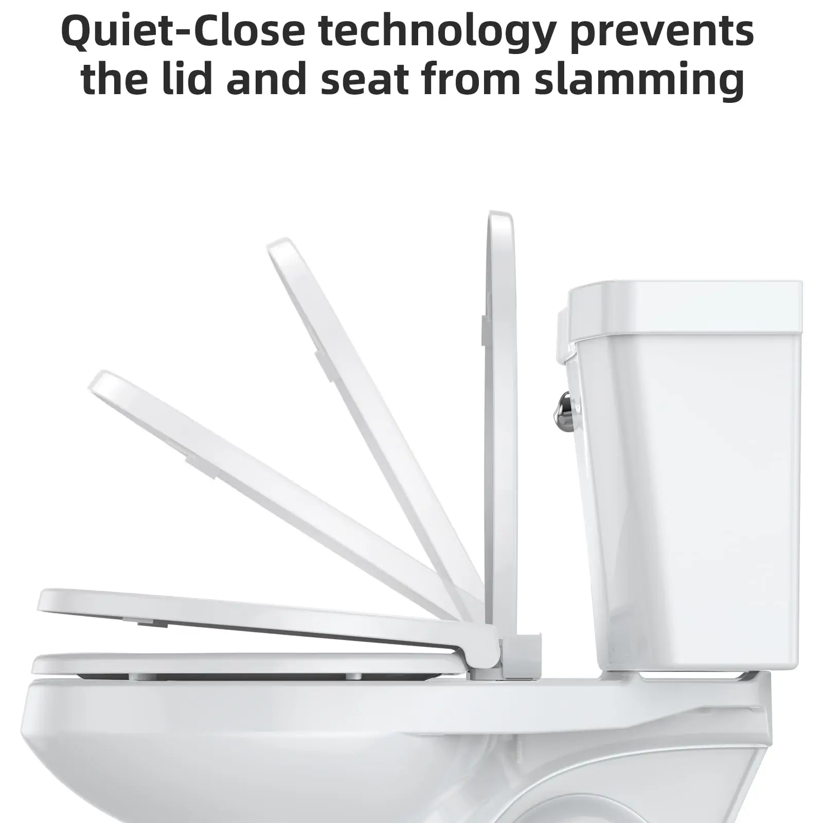 Toilet Seat Elongated Toilet Seat Quick-Release Structure Quick-Attach Hardware & Full Flat with Grip-Tight Bumpers
