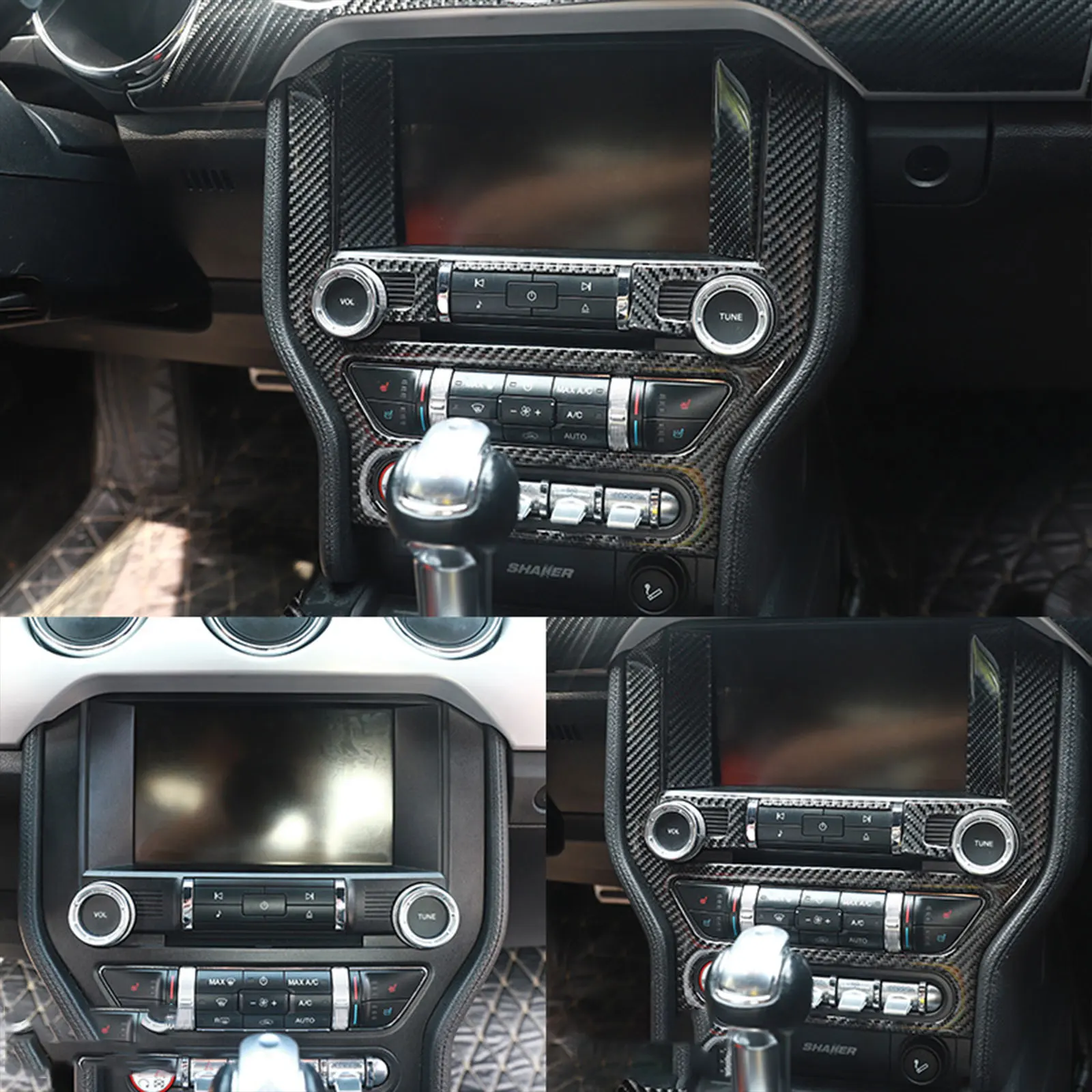 

Рамка для отделки автомобильной GPS-навигации, для Ford Mustang GT 2015-2020, наклейки для внутренней отделки из углеродного волокна, мультимедийная консоль