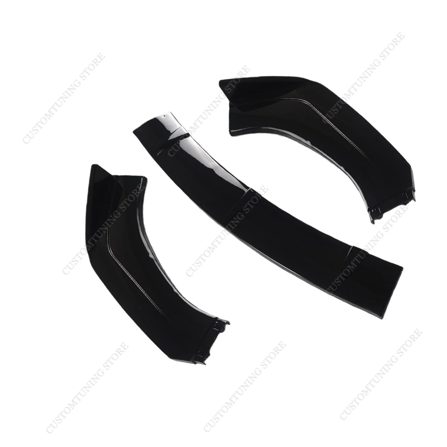 글로스 블랙 3피스 프론트 범퍼 립 스포일러 스플리터 (포드 머스탱 GT MK5 S197 2005-2009 프리 페이스리프트 바디킷 튜닝용)