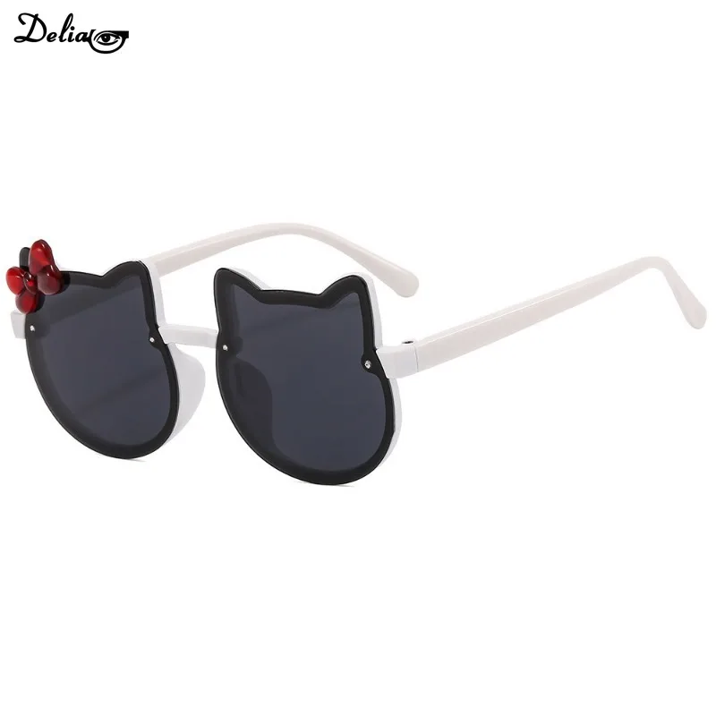 Summer Children Cute Kitty Sunglasses Acrylic Bow Outdoor UV Protection Sun Glasses Baby Girls Classic Kids Boy UV400 Eyewear