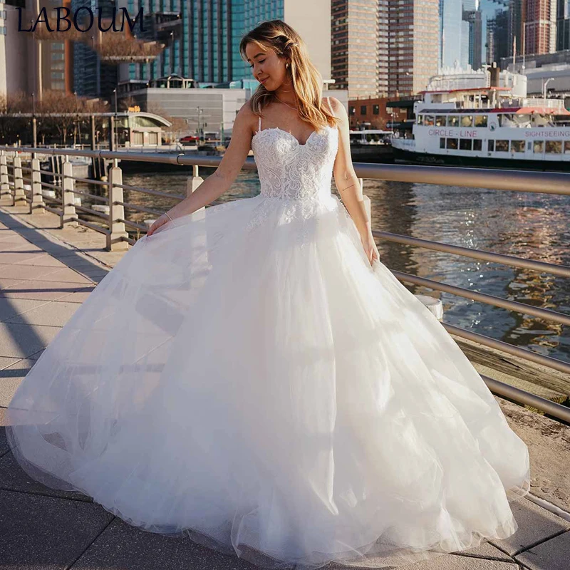 

LaBoum Princess Sweetheart Wedding Dresses 2023 Bridal Gown Lace Squined Beaded Vestidos De Novia robe mariée فستان حفلات الزفاف