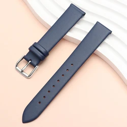Premium Ultra - Thin Calfskin Leather Watch Strap - Universal Soft Business Bracelet - 17mm (Bule)