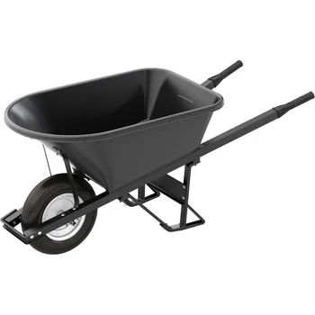 Premium Contractor Poly-Tray Single Wheel Wheelbarrow 1