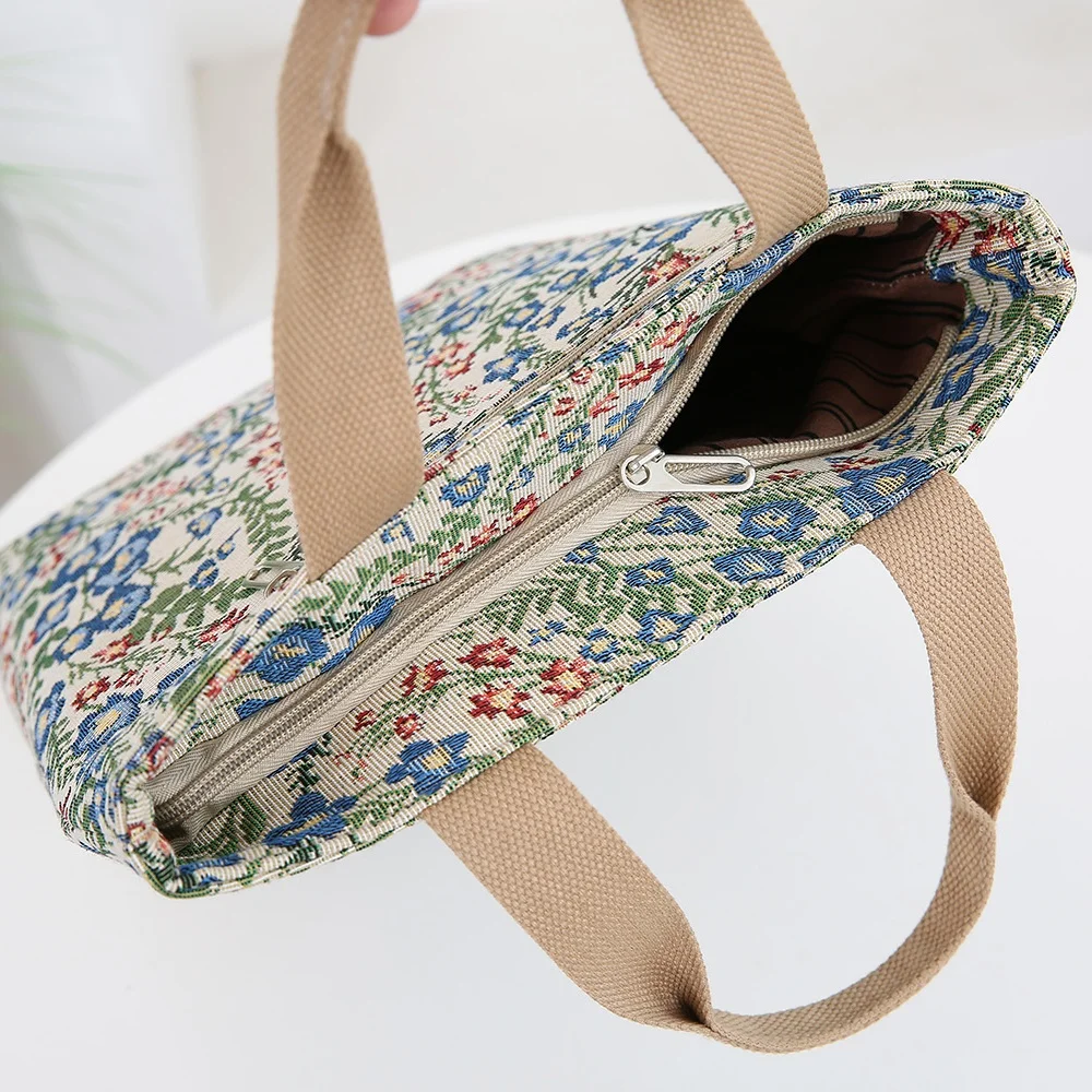 Neuer Stil Gestrickter Jacquard-Stoff Große Kapazität Handtasche, Bucket-Style Tragbare Aufbewahrungstasche, Alltagstasche für Mütter – Detail 11