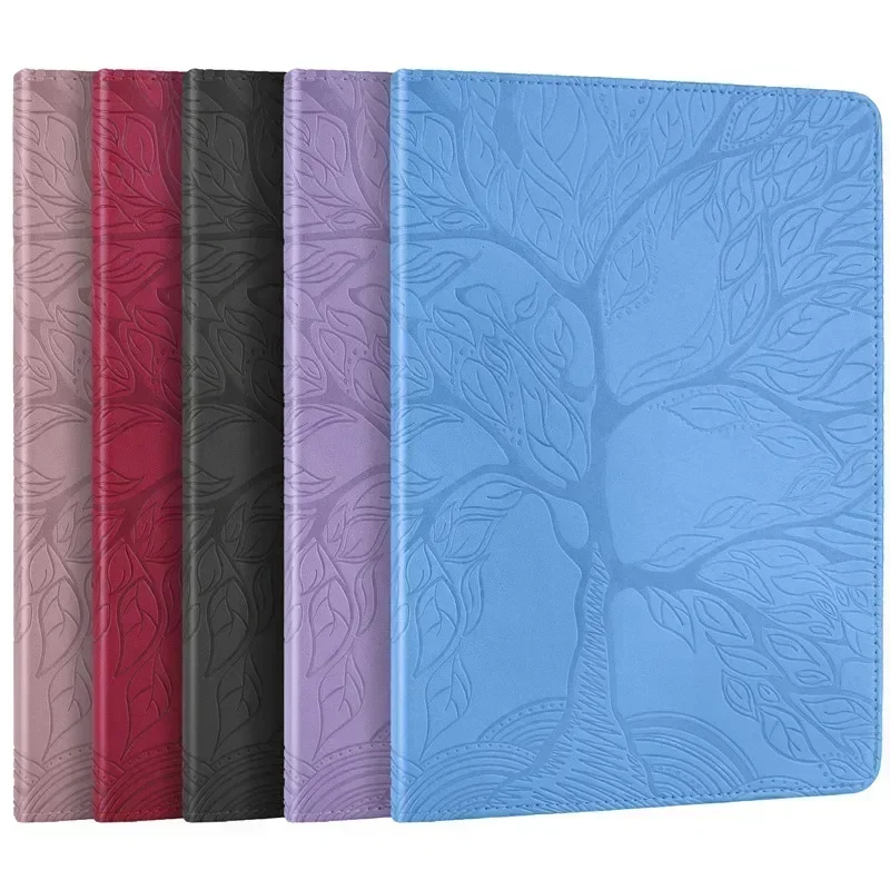 Elegant 360° Rotating Embossed Tree Leather Tablet Stand Case