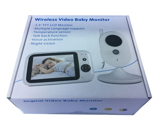 3.5Inch Screen Video Baby Monitor with Camera and Audio Night Vision,Two-Way Talk Temperature Monitor, VOX Mode, Lullabies 4