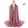 Musulman en mousseline de soie Hijab femmes bulle en mousseline de soie écharpe pour femmes dames voile musulman Islam couleur unie malaisie Musulman Wrap foulards