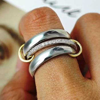 Anelli impilabili per donna Uomo INS Moda Acciaio inossidabile ad incastro Spinelli Kilcollin Anello Zircone Dito Tendenze gioielli 2025