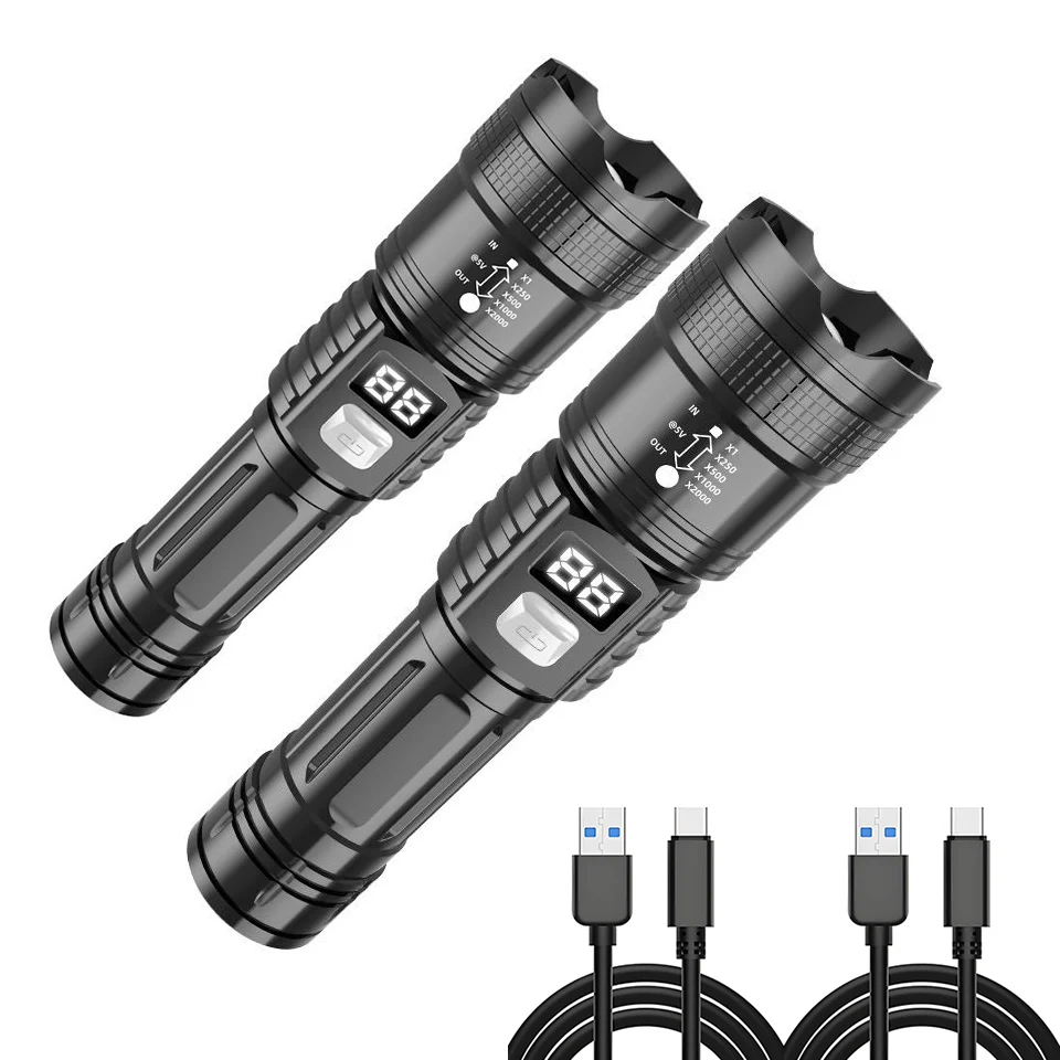 Ultra-Bright Rechargeable LED Tactical Flashlight - Long Range, Waterproof Torch for Outdoor Adventures & Emergencies