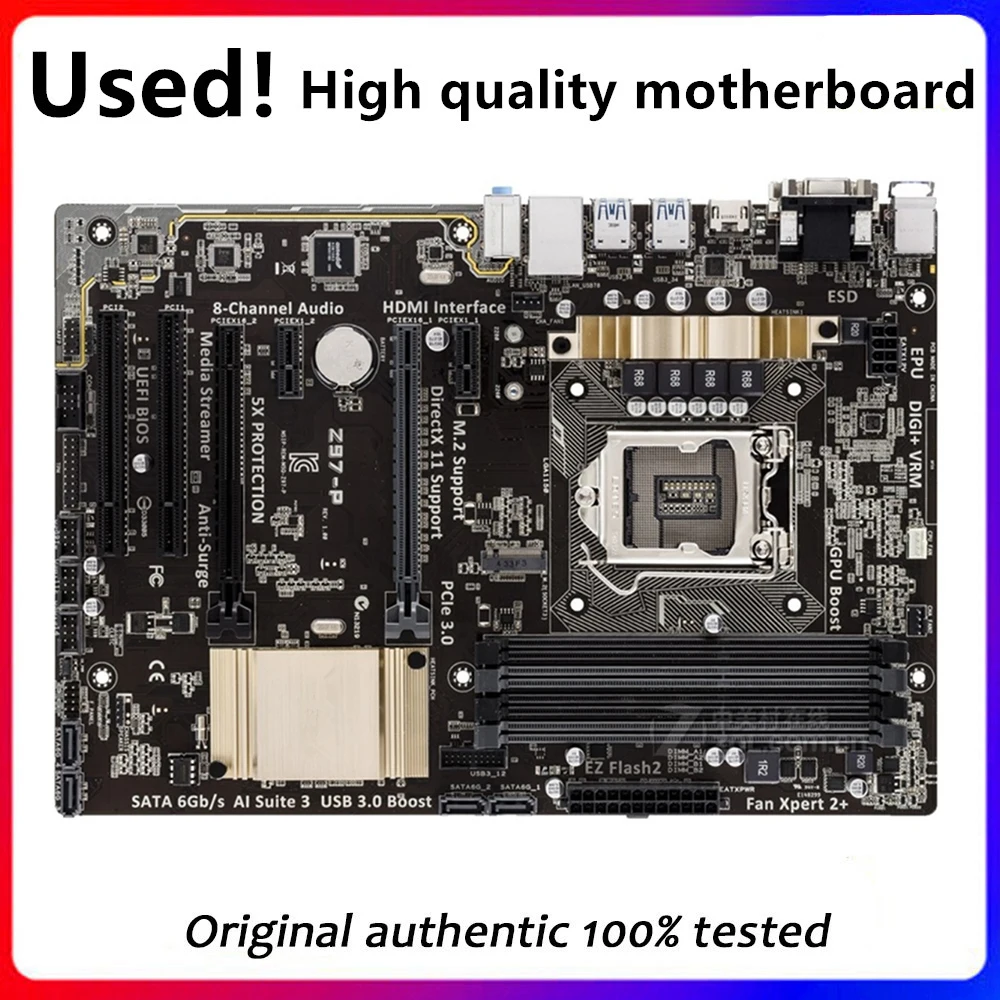 Per La Scheda Madre Desktop Z97-P Z97 Lga 1150 Per Core I7 I5 I3 Ddr3 Sata3 Usb3.0 Scheda Madre Usata Originale