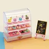 Dollhouse Mini Cake Display Counter Showcase Dessert for Barbie Blyth Ob11 Bjd 1/6 Dolls Pretend Play Supermarket Kids Toys Gift 6