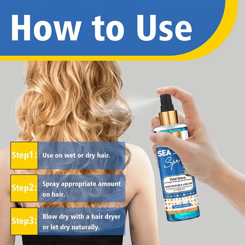 200ml Sea Salt Spray Moisturizes Conditions Hair Texture Thicknes Beach Surfer Hairspray Mist For Men and Women