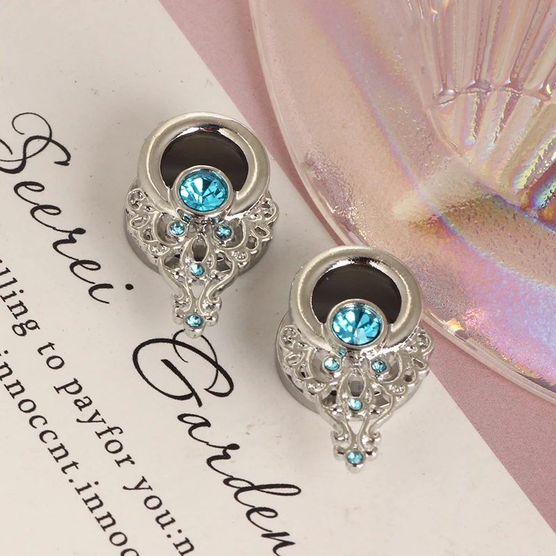 Unique Stainless Steel Woman drop Head Ear Piercing Plugs Stretchers Body Jewelry Earring Gauges Tunnels Expanders drop ship