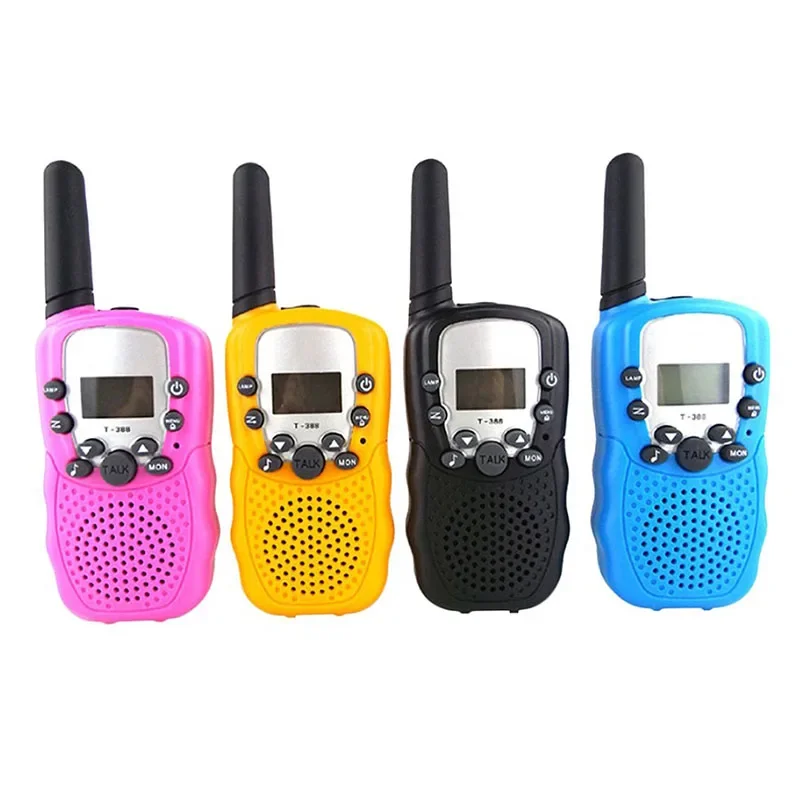 A Pair T388 Wireless Kids Walkie Talkie Portable Handheld Radio 0.5W UHF 462-467MHz 22CH Long Range Two Way Radio for Children